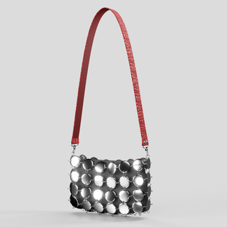 Base Case Silver - Handle Leather Red Long